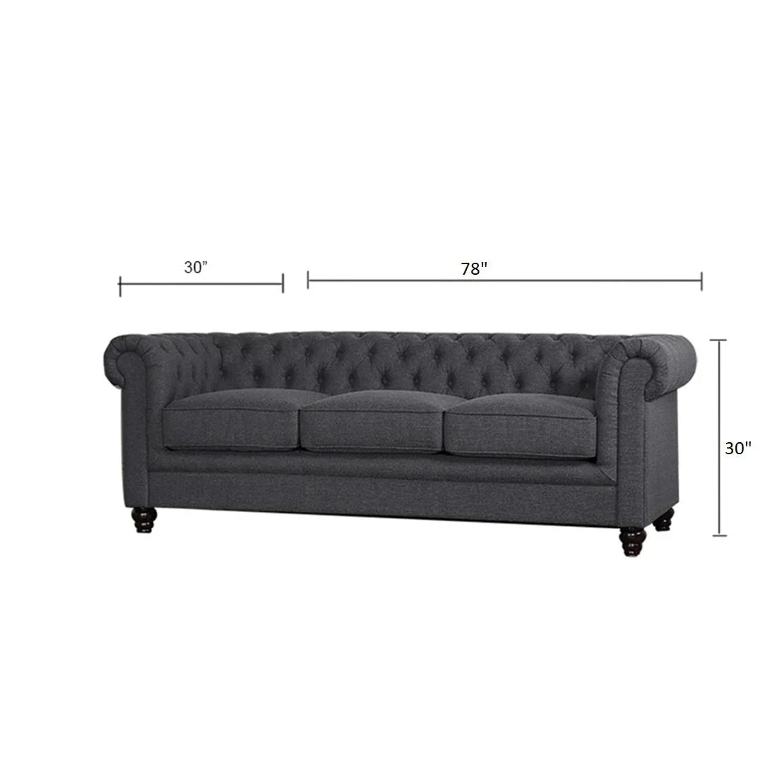 Marina Solid Wood Chesterfield Sofa – Heaven Furnishing