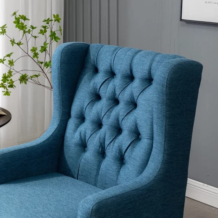 Miami 1 Seater Upholstered Tufted Wing Chair – Heaven Furnishing