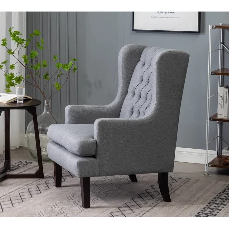 Miami 1 Seater Upholstered Tufted Wing Chair – Heaven Furnishing