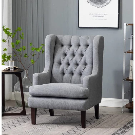Miami 1 Seater Upholstered Tufted Wing Chair – Heaven Furnishing