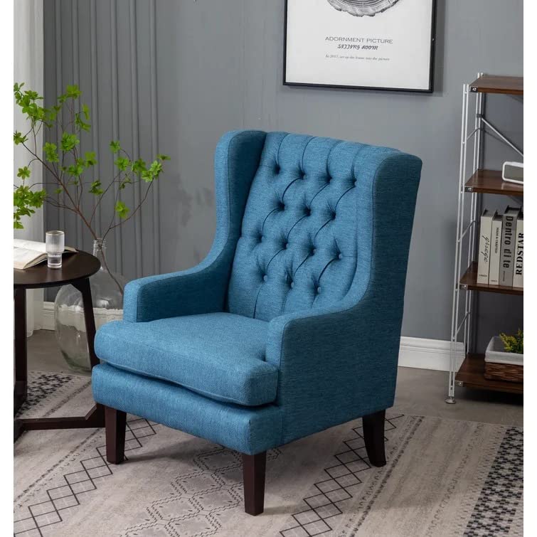 Miami 1 Seater Upholstered Tufted Wing Chair – Heaven Furnishing