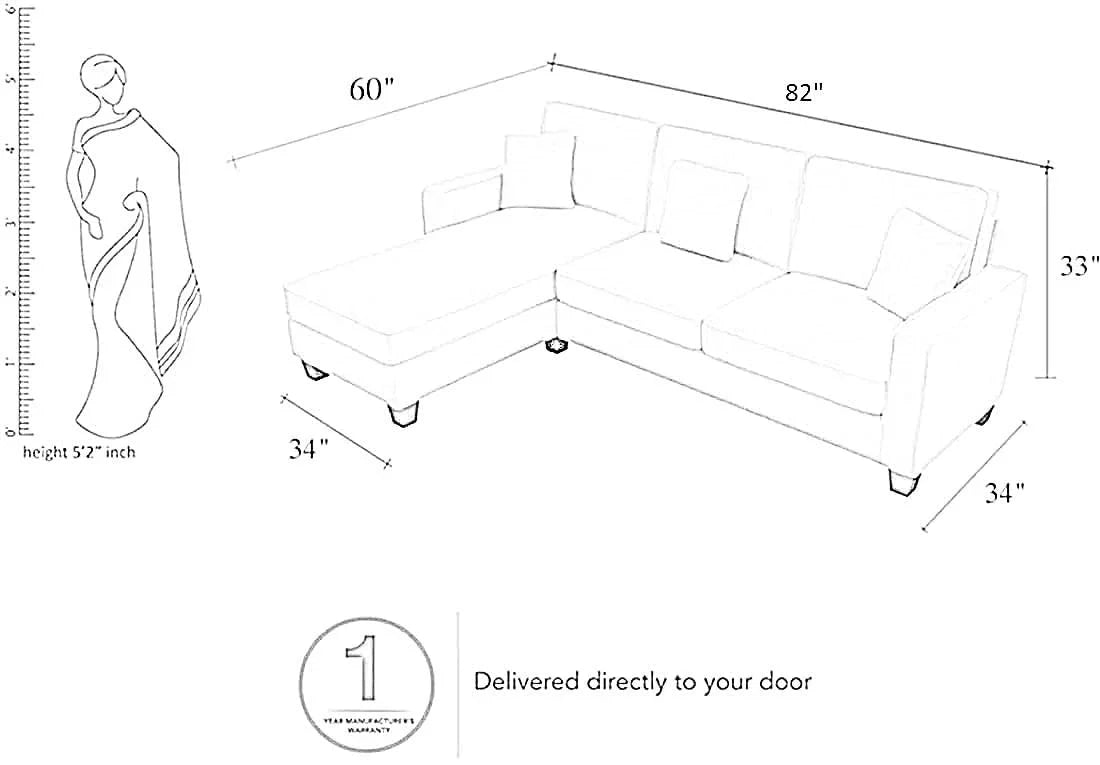 Moscow 1 Seater + 4 Seater L-Shape Sofa – Modern Living Room Set