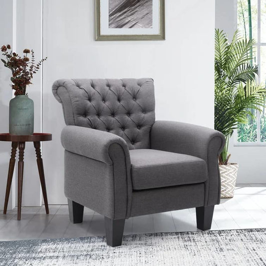 Chesterfield Upholstered Tufted Wing Chair – Heaven Furnishing