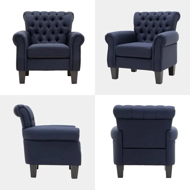 Chesterfield Upholstered Tufted Wing Chair – Heaven Furnishing