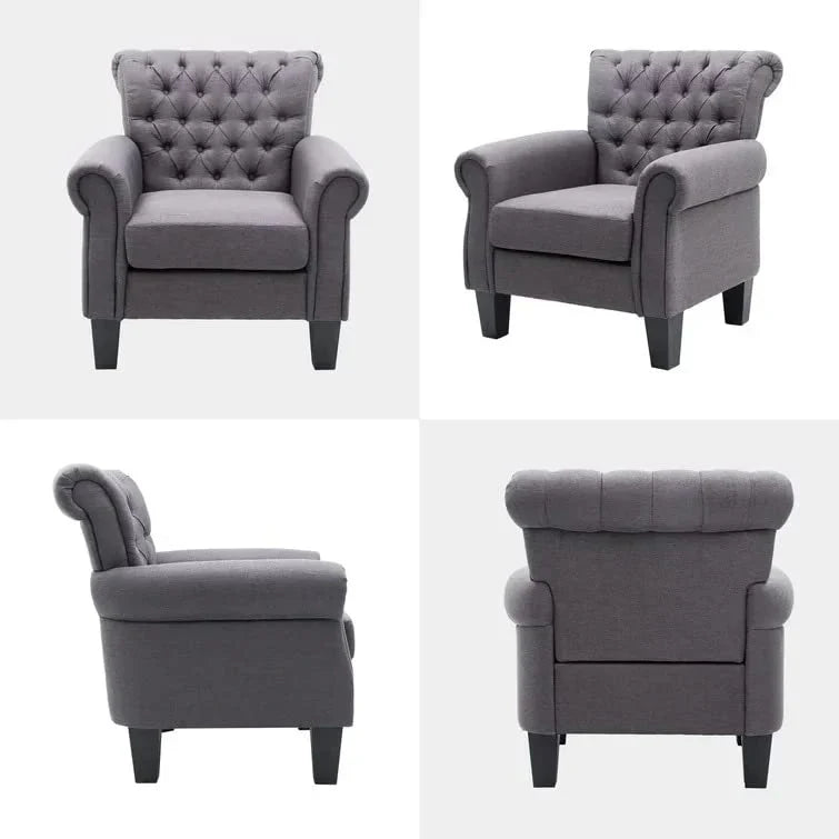 Chesterfield Upholstered Tufted Wing Chair – Heaven Furnishing