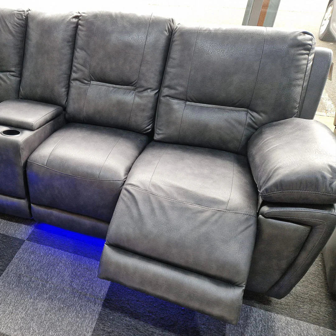 Sara Leather Electric Recliner Corner Sofa – Luxury L-Shaped Comfort