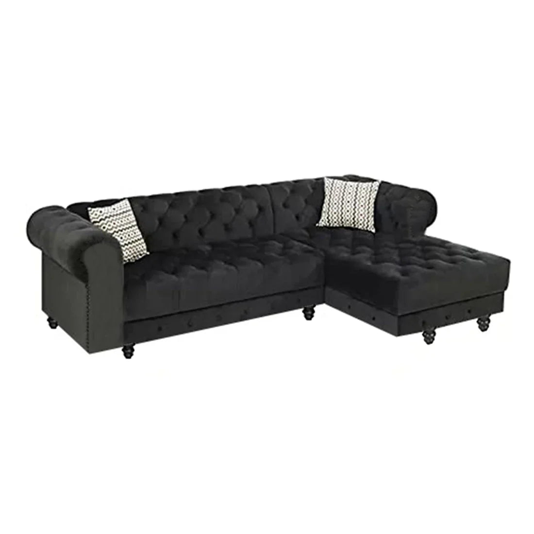 Cannes Solid Wood L Shape Chesterfield Sofa – Heaven Furnishing