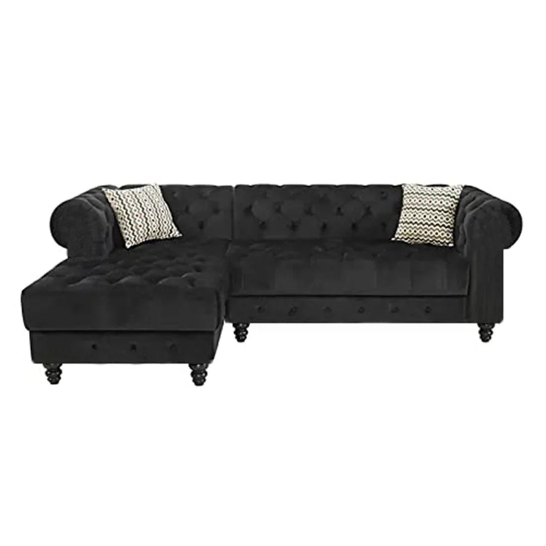 Cannes Solid Wood L Shape Chesterfield Sofa – Heaven Furnishing