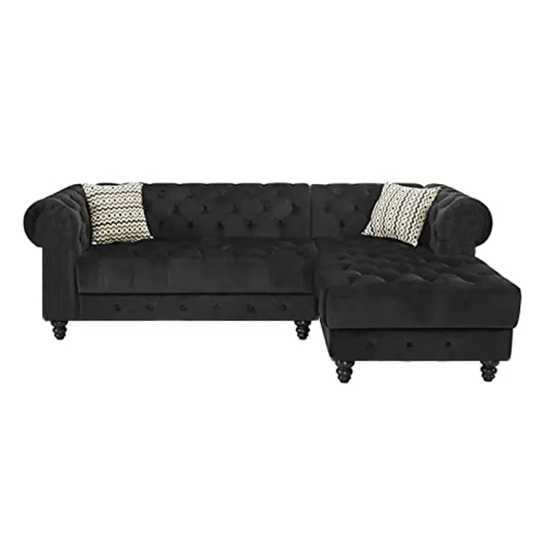 Cannes Solid Wood L Shape Chesterfield Sofa – Heaven Furnishing