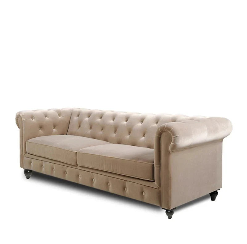 Hendrix Solid Wood Fabric Chesterfield Sofa – Heaven Furnishing