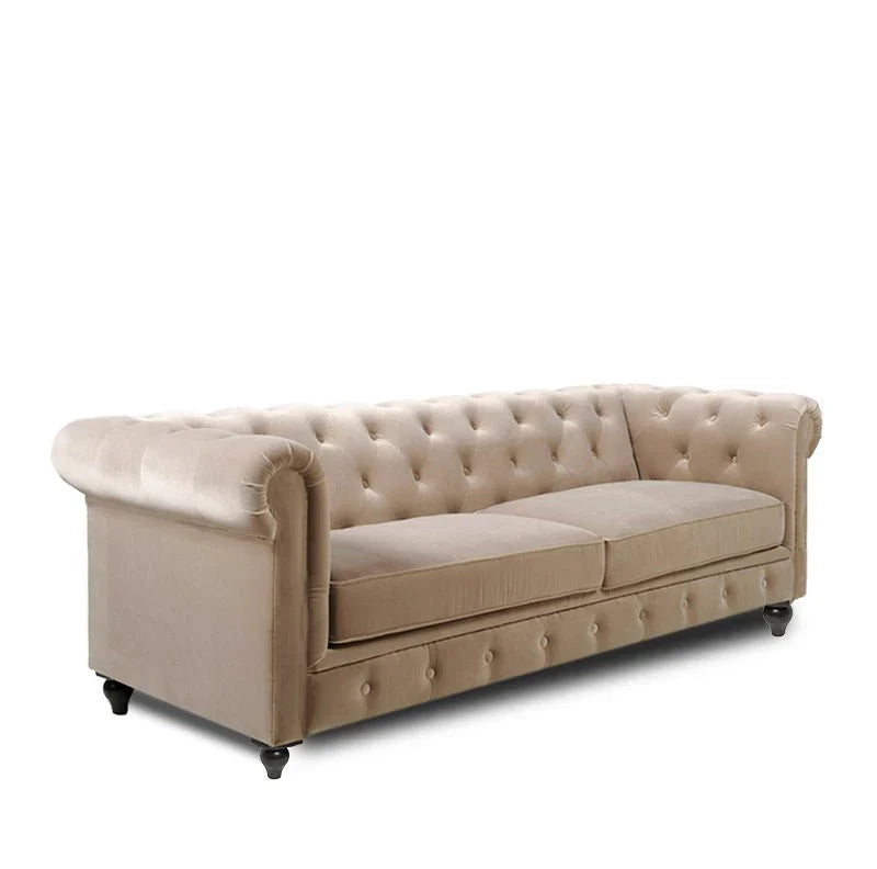 Hendrix Solid Wood Fabric Chesterfield Sofa – Heaven Furnishing