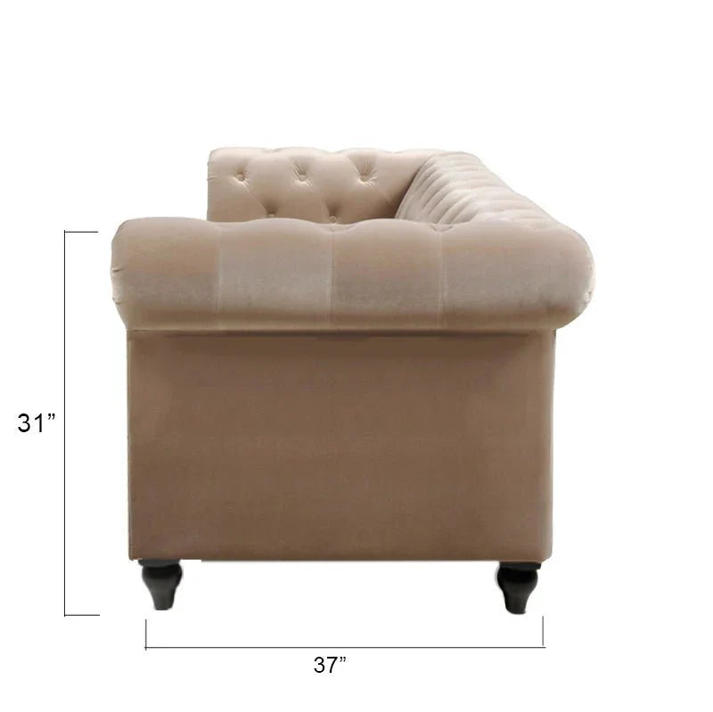 Hendrix Solid Wood Fabric Chesterfield Sofa – Heaven Furnishing