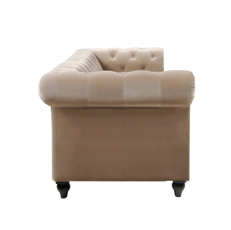 Hendrix Solid Wood Fabric Chesterfield Sofa – Heaven Furnishing