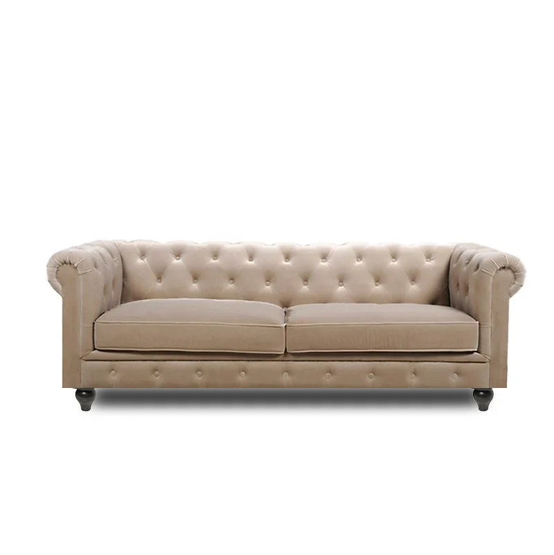 Hendrix Solid Wood Fabric Chesterfield Sofa – Heaven Furnishing