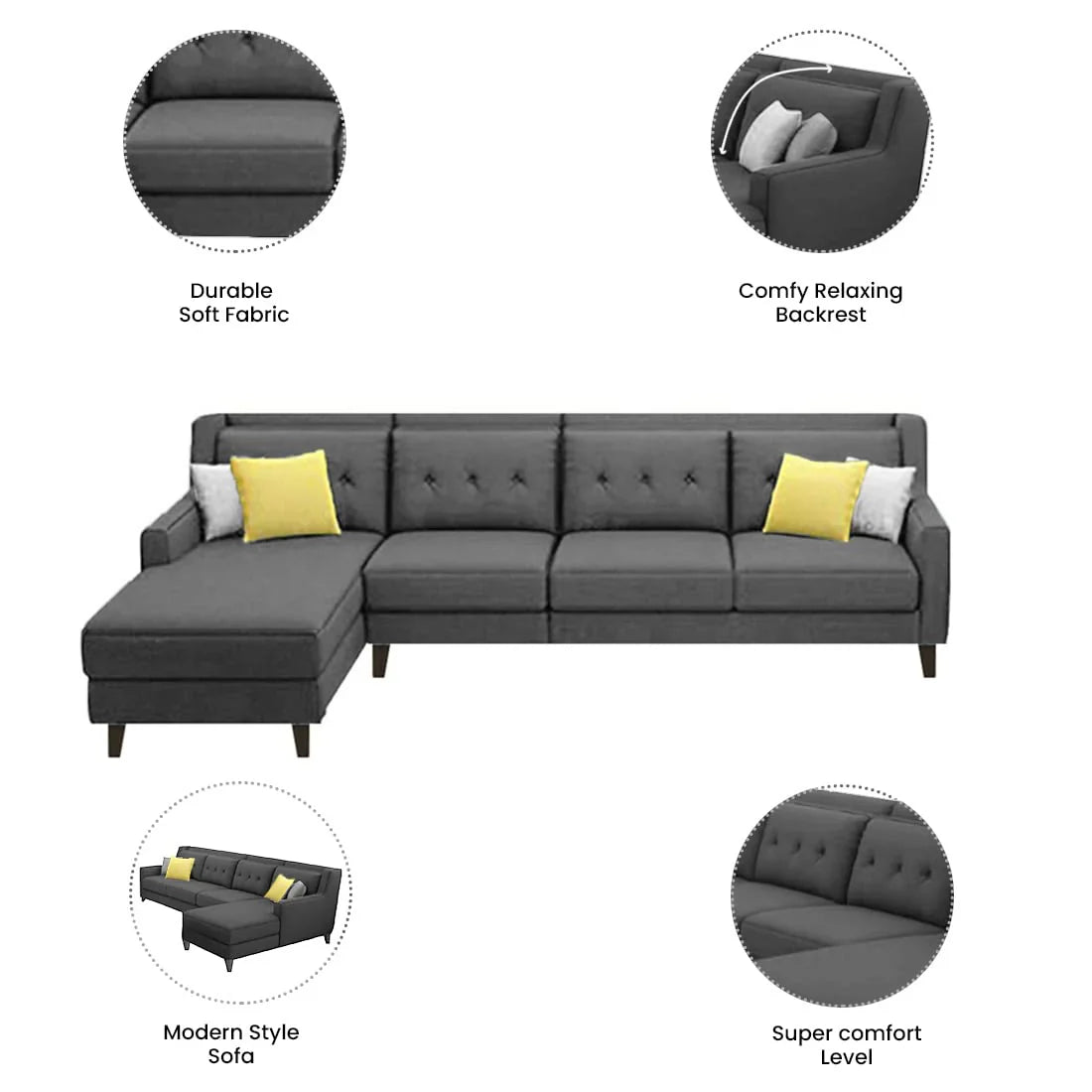 Milner L Shape Sofa with Ottoman – Heaven Furnishing