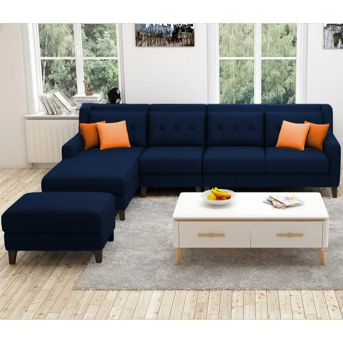Milner L Shape Sofa with Ottoman – Heaven Furnishing