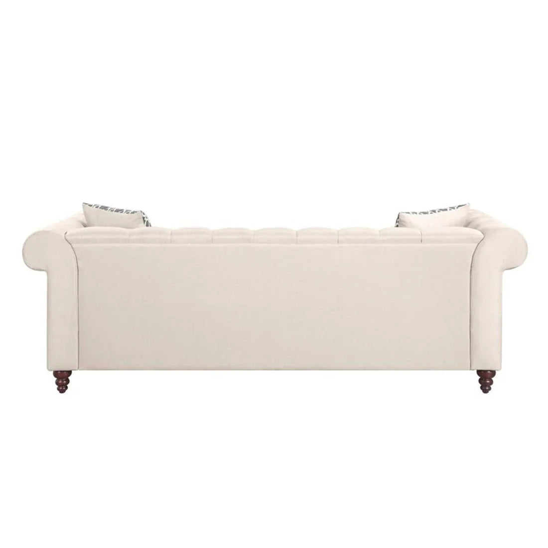 Sage Solid Wood Chesterfield Sofa With Ottoman – Heaven Furnishing