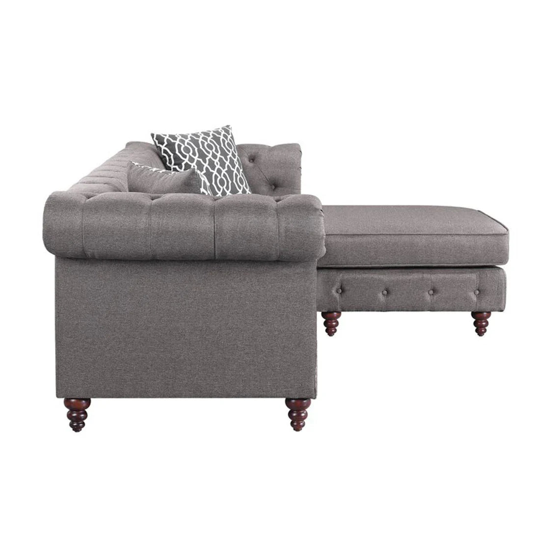 Sage Solid Wood Chesterfield Sofa With Ottoman – Heaven Furnishing